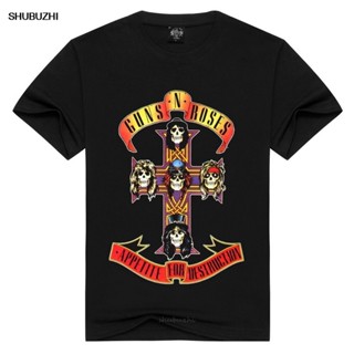 เสื้อเชิ้ตแขนสั้น ไม่ต้องรีด เสื้อยืด ทรงหลวม พิมพ์ลาย guns n roses n roses แฟชั่นฤดูร้อน สําหรับผู้ชาย และผู้หญิง