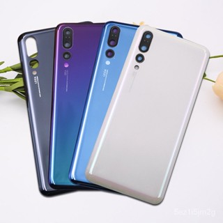 ใหม่สำหรับหัวเว่ย P20 Pro แบตเตอรี่ปกหลังประตูด้านหลัง3D แผงกระจก P20Pro แบตเตอรี่ที่อยู่อาศัยกรณีกาวกล้องเลนส์แทนที่