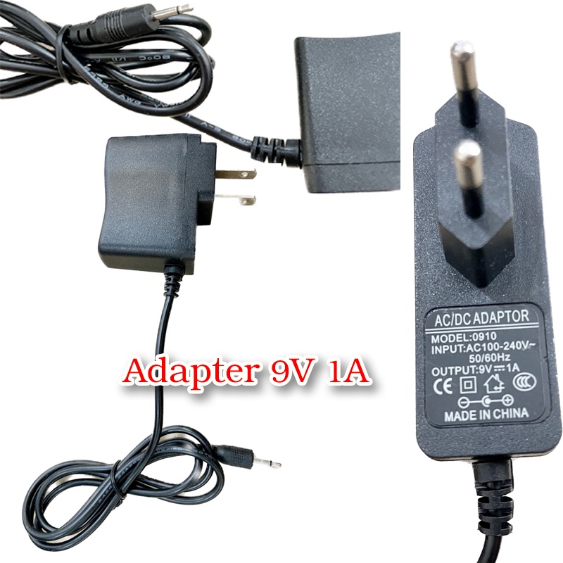 Adapter 9V 1A อะแดปเตอร์ 9V กระแส 1A AC/DC 0910 Adapter ขนาด 9V/1A หัวเล็ก หัวเสียบ หัวเข็ม เครื่องใ