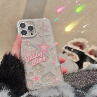 เคสโทรศัพท์มือถือ ป้องกันกระแทก ลายดาว เคสไอโฟน สําหรับ Apple iPhone11 12 13 14 7 8 Plus Xs XR Pro Max