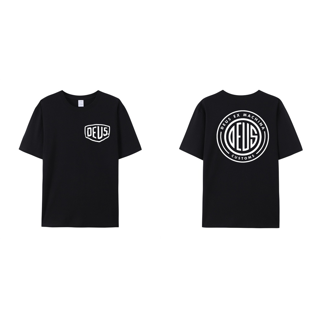 DEUS ผู้ชายสีดํา S - 3Xl ผู้ชายเสื้อยืด TEE เสื้อที่กําหนดเองพิมพ์ผู้ชาย Tee T เสื้อแขนสั้น O-คอ Ex 