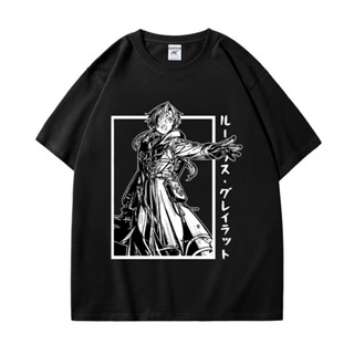 เสื้อยืดลําลอง ผ้าฝ้าย 100% แขนสั้น พิมพ์ลายการ์ตูนอนิเมะ Mushoku Tensei Jobless Reincarnation Rudeus Greyrat แนวสตรีท ส