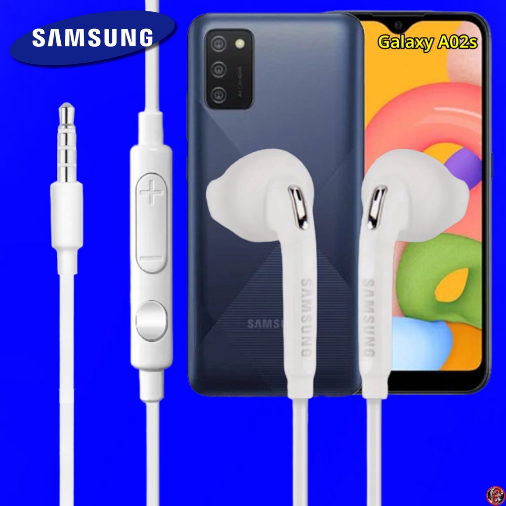 หูฟัง สมอลทอล์ค Samsung แท้ 3.5 mm สวมใส่สบาย ซัมซุง Galaxy A02s และทุกรุ่น เสียงดี เบสนุ่มหนัก ปุ่มปรับระดับเสียง