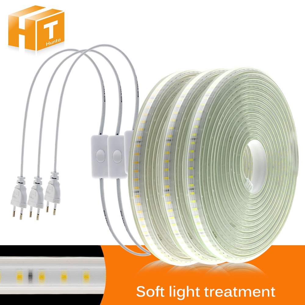 สายไฟ LED AC220V 2835 120 ดวง ความสว่างสูง กันน้ํา ยืดหยุ่น สําหรับตกแต่งบ้าน กลางแจ้ง