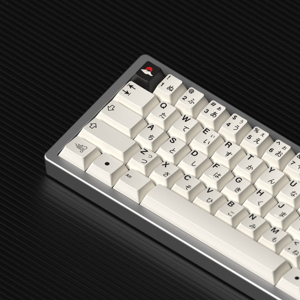 [JKDK] Black And White Japanese Minimalist Keycap Cherry Profile PBT Dye Subbed Key Caps For Mechanical Keyboard With MX Switch