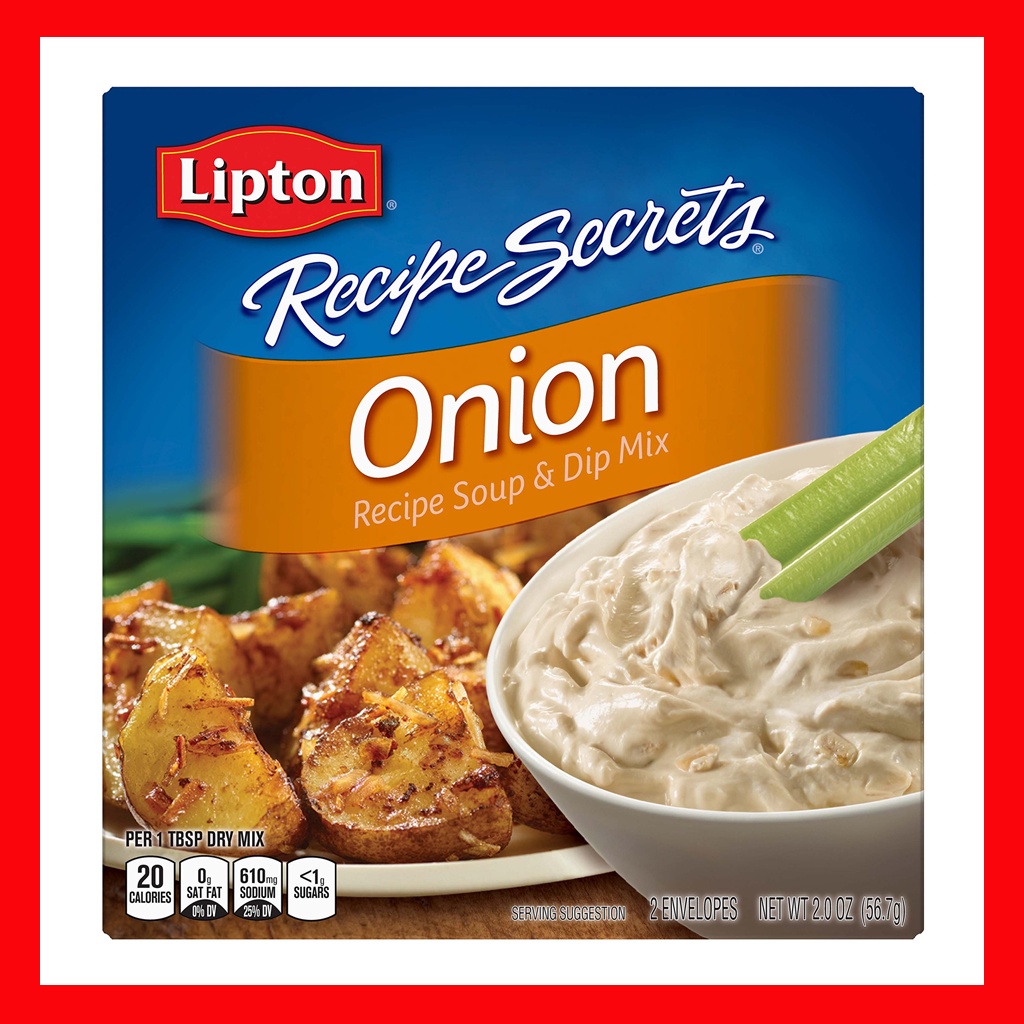 Lipton Recipe Secrets Onion Recipe Soup &amp; Dip Mix 57g ลิปตันซุปหัวหอมซุปและดิปมิกซ์ น้ำสต๊อก น้ำเกรวี่ ซุป ซุปหัวหอม
