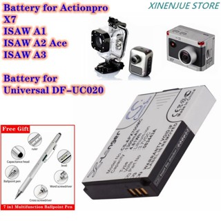 แบตเตอรี่กล้อง3.7V/1300MAh 083443A สำหรับ X7 Actionpro,A1 ISAW,A2 Ace,A3,สากล