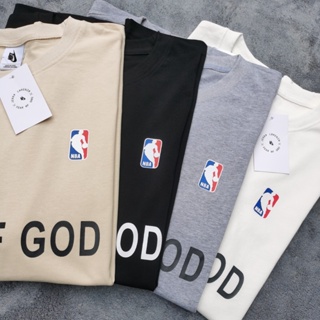 เสื้อยืดแขนสั้น คอกลม ขนาดใหญ่ ปักลายตัวอักษร FEAR OF GOD สําหรับผู้ชาย และผู้หญิง