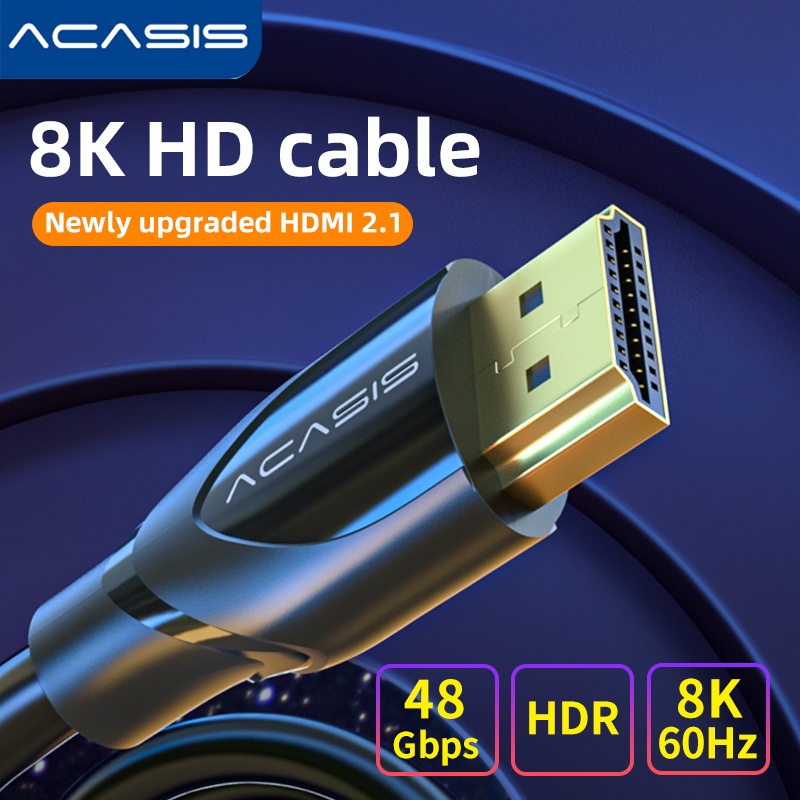 Acasis สาย HDMI 8K HDMI 2.0 ชายหญิงอะแดปเตอร์ HDMI ความเร็วสูง 3D สําหรับ Apple TV PS3/4/4 pro Nintendo Switch โปรเจคเตอร์ HDMI 1-2Meter
