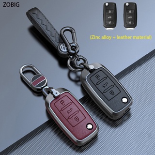 Zobig เคสกุญแจรีโมตรถยนต์ หนังอัลลอย สังกะสี สําหรับ Volkswagen VW Jetta Golf Polo MK7 Passat Tiguan Beetle