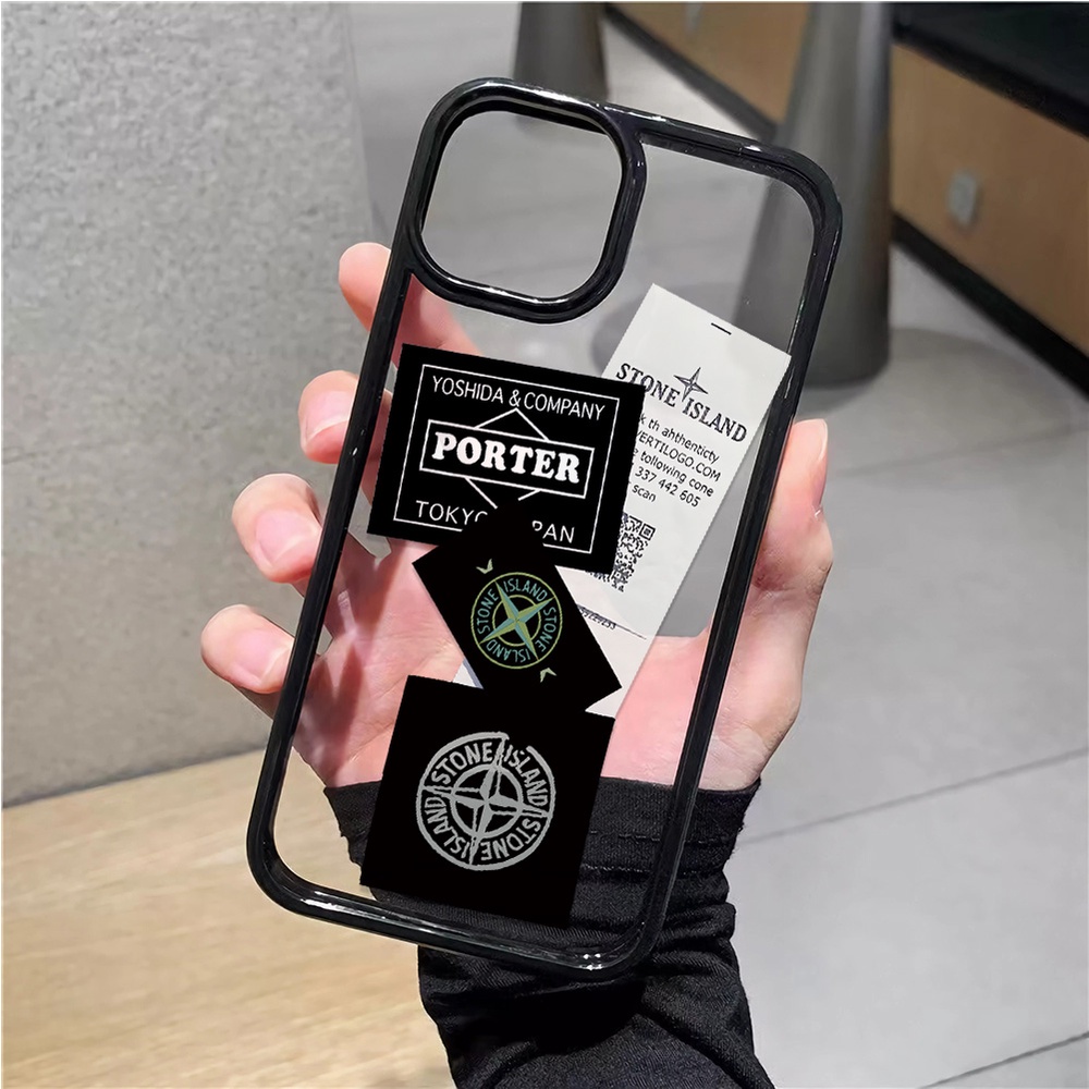 เคสโทรศัพท์มือถืออะคริลิคใส แบบแข็ง ลายฉลาก สําหรับ iphone 14promax 11 13 12 7Plus 8 X XS Max