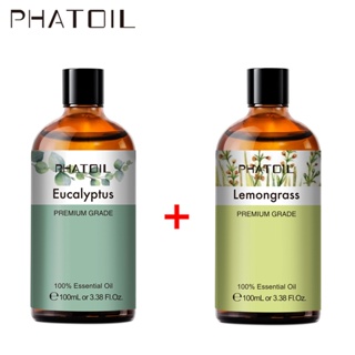 [ 2 ชิ้น / ล็อต ] Phatoil 100 มล. Eucalyptus น้ํามันหอมระเหยน้ํามันหอมระเหย Lemongrass Peppermint