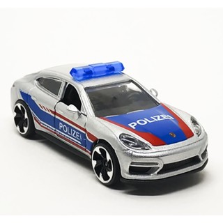 Majorette Porsche Panamera Turbo - Polizei - Blue/Red Stripes Silver ล้อ 5LTSC Scale 1/64 (8cm) ไม่มี package