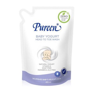 Pureen baby yogurt 400ml.ถุงเติม ครีมอาบน้ำและสระผมสำหรับเด็ก ผลิตที่มาเลเซีย🇲🇾