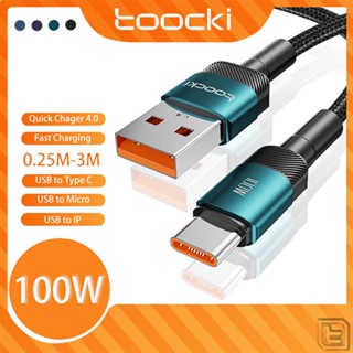 Toocki สายชาร์จ usb เป็น type c 6A 2.4A 100W 12W ชาร์จเร็ว สําหรับโทรศัพท์มือถือ Android