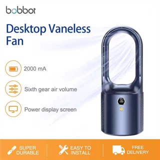 Bobbot  ความเร็ว 6 ระดับ พัดลมขนาดเล็ก USB พัดลมระบายความร้อน, พัดลมไร้ใบพัด, เครื่องฟอกอากาศ, พัดลมตั้งโต๊ะ