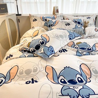 ห้องนอน#ชุดผ้าปูที่นอนผ้าฝ้ายลายการ์ตูนสติทช์ 4 ชิ้น Stitch สำหรับเด็ก ผ้าปูที่นอน ปลอกผ้านวมน่ารัก ชุด 3 ชิ้น