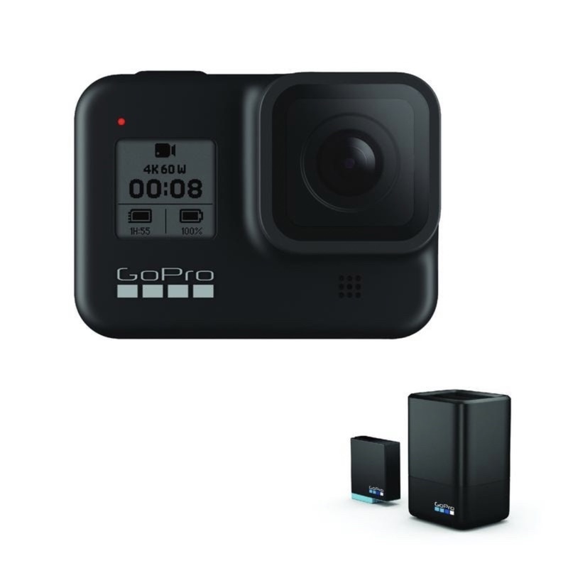 กล้อง GoPro รุ่น Hero 8 | มาพร้อม แบตแท้ 4 ก้อนและสายรัดหน้าอก สินค้ามือสอง สภาพใหม่ ราคาสุดคุ้ม