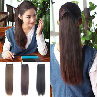 💋Hairpiece ผู้หญิงยาวตรงคลิปในหางม้า Pony Tail ยืดผมวิกผม
