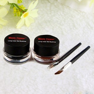 💄2Pcs / lot Waterproof เครื่องสำอางค์เครื่องมือ Eye Liner แต่งหน้า Eye Brush Gel Eyeliner