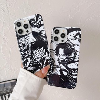 เคสโทรศัพท์มือถือ แบบแข็ง ลายหนังสือพิมพ์ one piece luffy สําหรับ IPhone 14promax 14pro 13promax 12 11