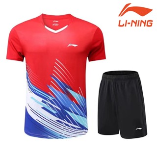 Li Ning เสื้อกีฬาแขนสั้น สําหรับผู้ชายและผู้หญิง เล่นเทนนิส แบดมินตัน