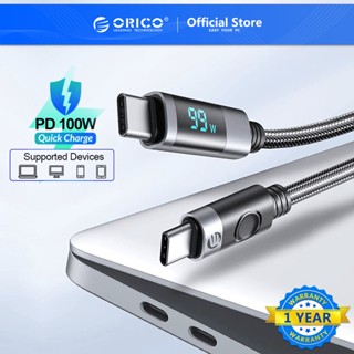 Orico สายชาร์จ USB C เป็น Type C PD100W ชาร์จเร็ว พร้อมหน้าจอดิจิทัล สําหรับแล็ปท็อป macbook Huawei Xiaomi (LDC2C)