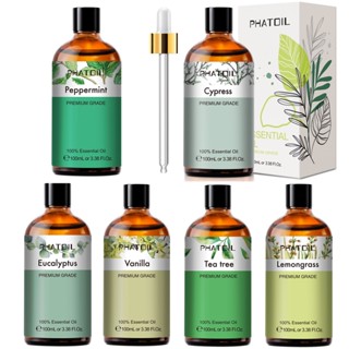 PHATOIL 100ML Peppermint Plant Essential Oil for Aromatherapy Humidifier Oil บริสุทธิ์ สารสกัดจากพืช Spearmint Oregano Turmeric น้ำมันหอมระเหย