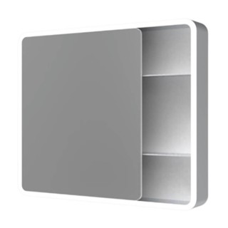 FOCCO MIA ตู้กระจกไฟ LED+พร้อมชั้นวางของ 80 X 70 ซม. M0049 MIA LED MIRROR CABINET+ SINGER SIDED SHELF 80 X 70 CM. Mirro