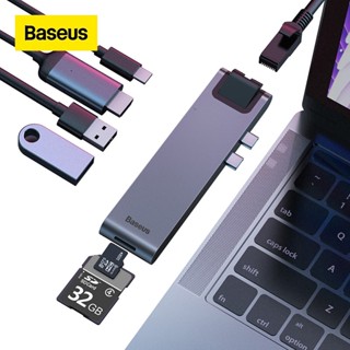 Baseus Usb C Hub Usb 3.0 Hdmi อะแดปเตอร์สําหรับ Macbook Pro Air Hub Tb 3 Dock Rj45 Usb