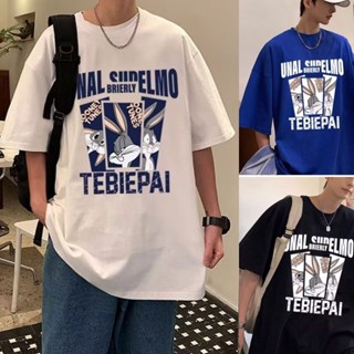 【M-5XL】เสื้อยืดแขนสั้นลําลอง พิมพ์การ์ตูน เสื้อยืดคอกลม แขนสั้น สไตล์สตรีท เสื้อยืดแฟชั่น พอดีหลวม เสื้อคู่ สไตล์เกาหลี แฟชั่นฤดูร้อน