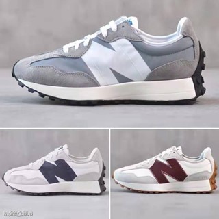 NB 327 ชุด Yuanzu สีเทาฤดูใบไม้ผลิฤดูใบไม้ร่วงระบายอากาศรองเท้าลำลองผู้ชายหนายางด้านล่างสวมรองเท้าวิ่ง