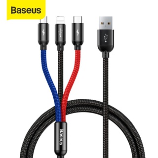 Baseus 3 in 1 สายเคเบิล Micro USB Type C สำหรับโทรศัพท์มือถือ