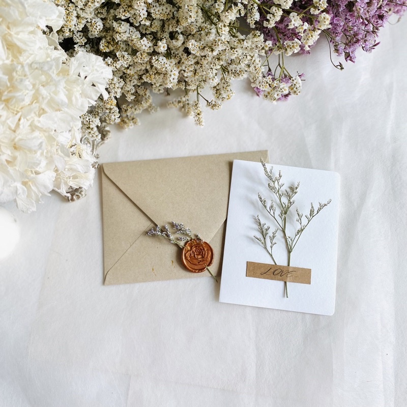 𝓁𝒾𝓁𝒾 ☆ เซทการ์ด Minimal ตกแต่งดอกไม้แห้ง caspia dry flower card