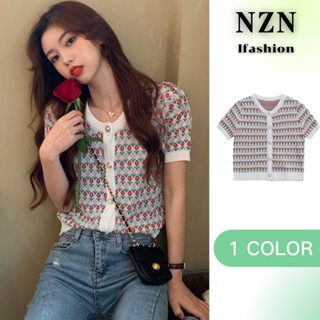 NZN เสื้อคาร์ดิแกน ผ้าถัก สไตล์ครอป แฟชั่นฤดูร้อน สําหรับผู้หญิง