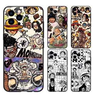 เคส IPHONE 12 13 14 PRO MAX PLUS โทรศัพท์มือถือ แบบนิ่ม ลายการ์ตูนลูฟี่ One Piece สําหรับ