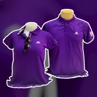 เสื้อคอปกโปโลAdidas สีม่วงเข้มพร้อมส่ง