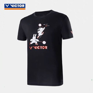 Victory Rabbit เสื้อแบดมินตัน แขนสั้น ระบายอากาศ แบบแห้งเร็ว เหมาะกับการเล่นกีฬา เข้าได้กับทุกชุด สําหรับผู้ชาย และผู้หญิง