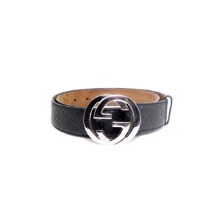 เข็มขัด Gucci Signature Leather belt sz 100 40 มือ 2 ของแท้100%