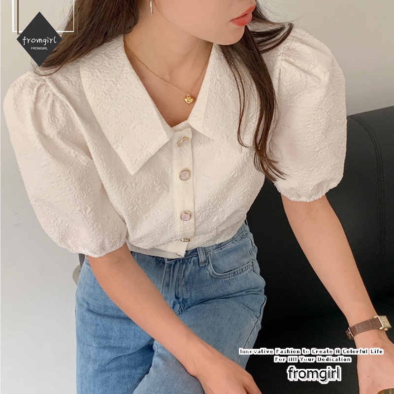 เสื้อเชิ้ตแขนสั้นแฟชั่นเซ็กซี่สไตล์เกาหลีสำหรับฤดูร้อน