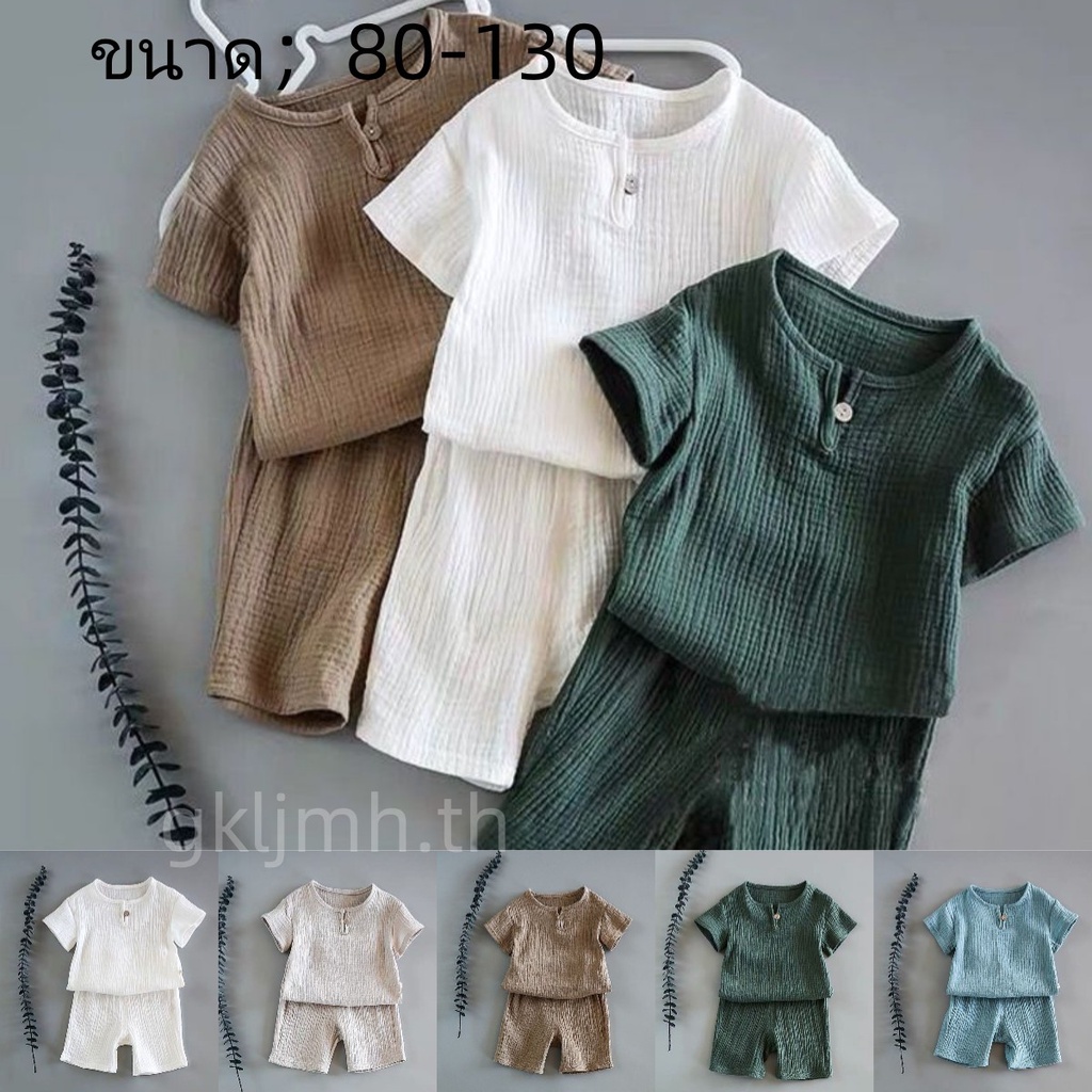 gkljmh.th ชุดเสื้อแขนสั้น แฟชั่นฤดูร้อน สําหรับเด็กผู้ชาย และเด็กผู้หญิง ชุดแฟชั่นเด็กผู้หญิง ，ชุดแฟชั่นเด็กผู้หญิง 1 ขวบ