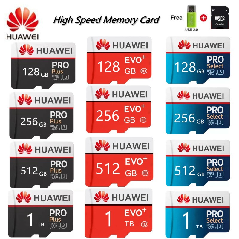 การ์ดหน่วยความจำOriginal HUAWEI Micro Memory SD Card 128GB 256GB 512GB SD Card SD/TF Flash Card 64 128 256 512GB 1TB Mem