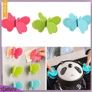 [VIP] 2 Pcs Butterfly Shaped Silicone Anti-scald Kitchen Tool Insulation Plate Clamps Clips