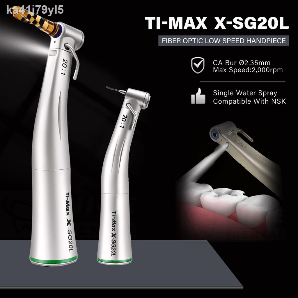 NSK Type Dental Implant 20:1 Reduction Fiber Optic LED Light Ti Max-X-SG20 Push Button Contra Angle Low Speed Handpiece