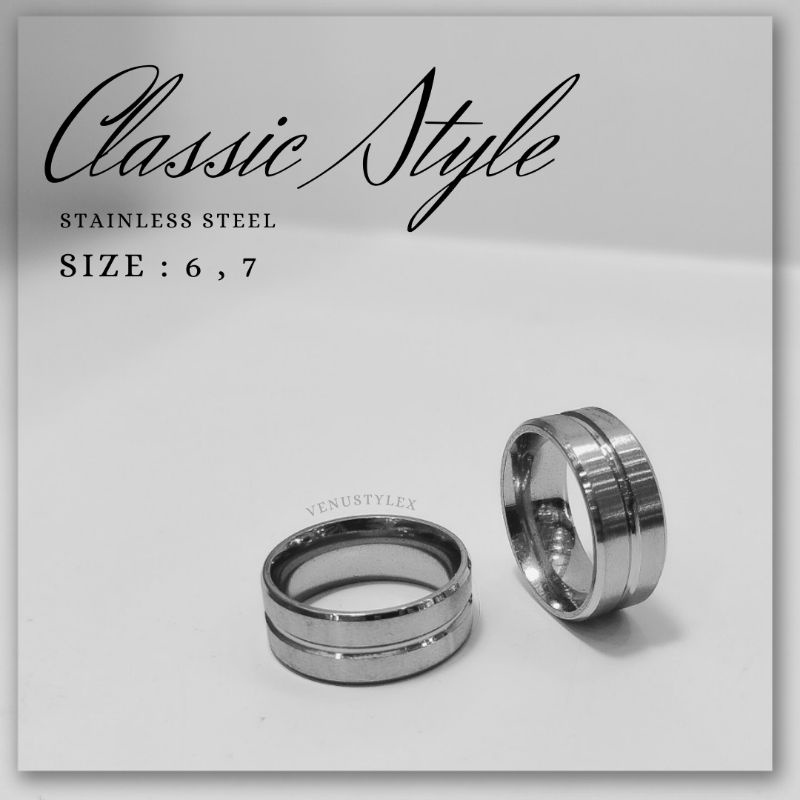 แหวนสแตนเลส ไม่ลอกไม่ดำ 🖤 [ พร้อมส่ง แถมกล่อง ] 📌 แหวนเท่ๆ แหวนเรียบๆ สีเงิน ผู้ชาย วงใหญ่ กันน้ำไม่ลอก