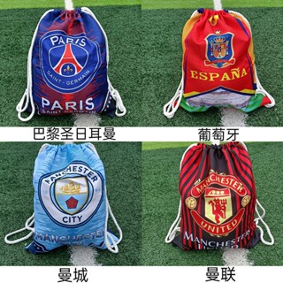 กระเป๋ากีฬาฟุตบอล แบบหูรูด ลายทีมฟุตบอล Juventus Manchester united football backpac6.15