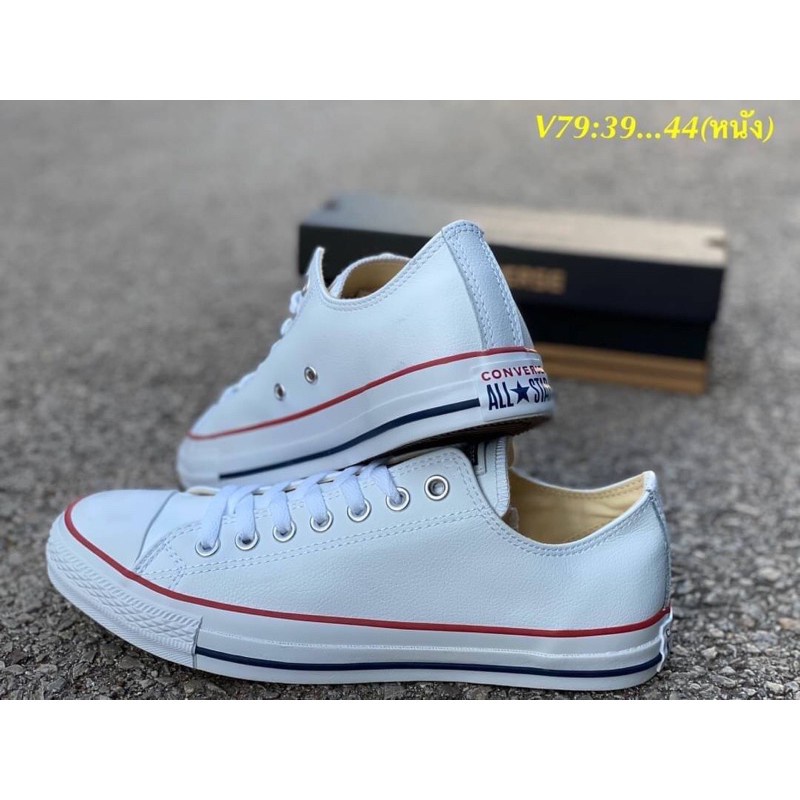 △♈CONVERSE ALL STAR CLASSIC LEATHER OX WHITEรองเท้าผ้าใบ