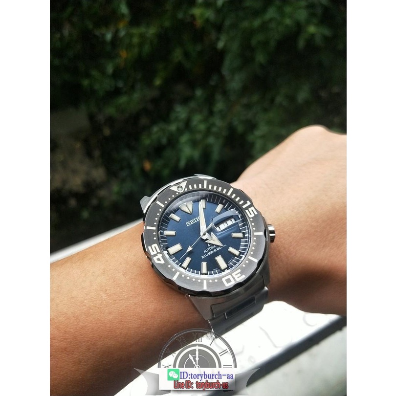 Seiko prospex monster automatic men's analog watch luminous man's diver chrono blue dial SRPD25