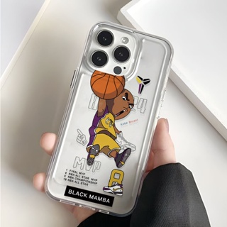 เคสใส ลายหมีบาสเก็ตบอล สําหรับ iphone 14 Pro Max 11 13 12 7Plus X XS Max 8 7