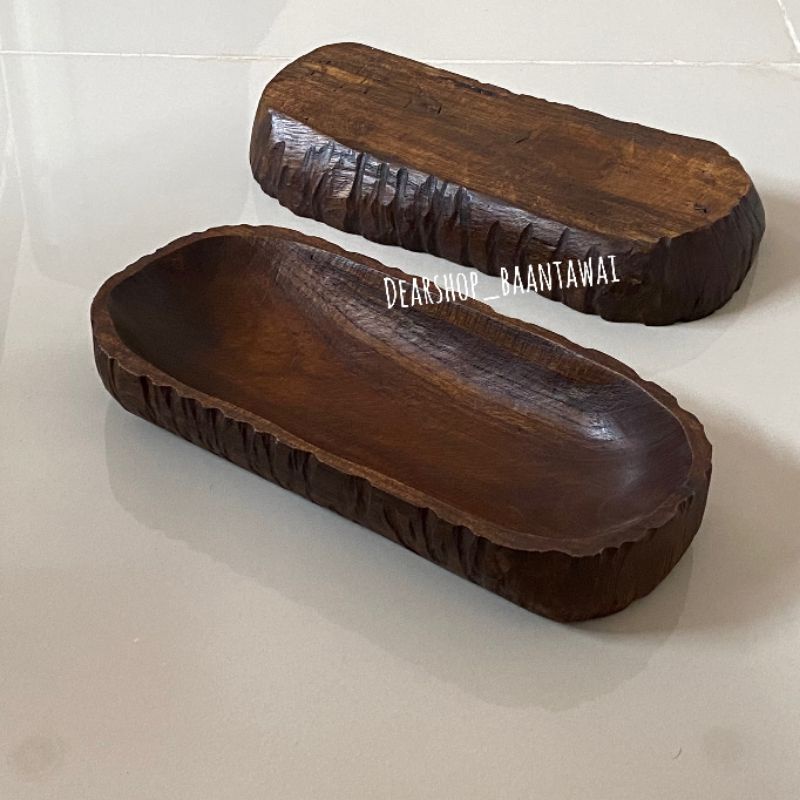 ถาดไม้สัก ถาดวางของ วางผลไม้ จัดระเบียบของ